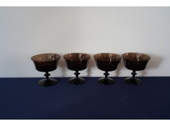 Set Of 4 Vintage Amethyst Glass Drink Glasses