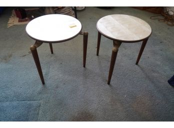 Pair Of Mid Century Modern Stacking Shells Style Top Design End Tables