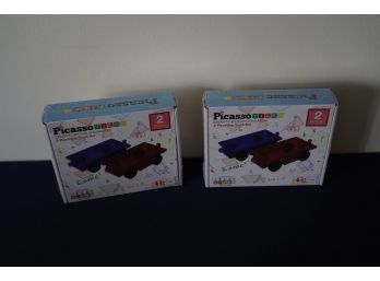 Lot Of 2 New Sealed Picasso Tiles 2-piece Car Truck Set