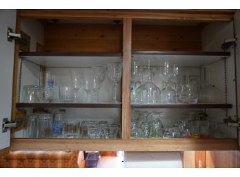 Entire Kitchen Cabinet Of Assorted Glassware