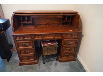 Antique Wood Roll-top Desk