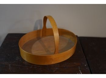 Vintage Light Wood Basket With Handle