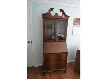 Antique Wood With Claw Feet Secretary Desk