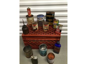 Assorted Cans Gas & Oil