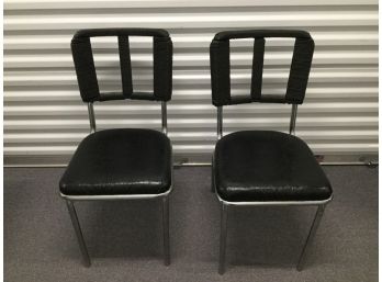 Pair Of Black Chairs Vintage