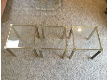 MCM 3 Small Brass Stackable Tables