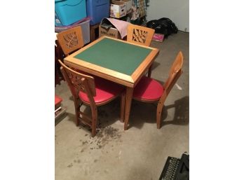 Vintage Table And Chair Set(Folding Table &folding Chairs)