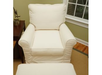 Create & Barrel White Cream Chair