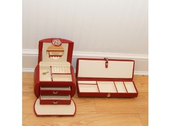 Two Red Jewelry Drawers