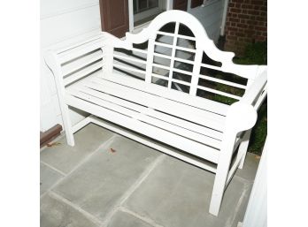 Large Wood White Porch Bench