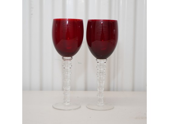 Set Of Two Red Glasses
