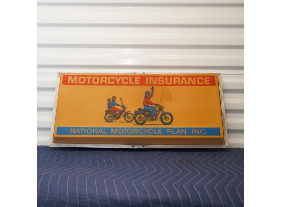 Motorcycle Insurance Lighted Display Sign (cracked )