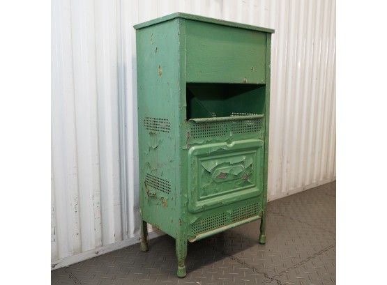 Large Antique Green Metal Storage Cabinet