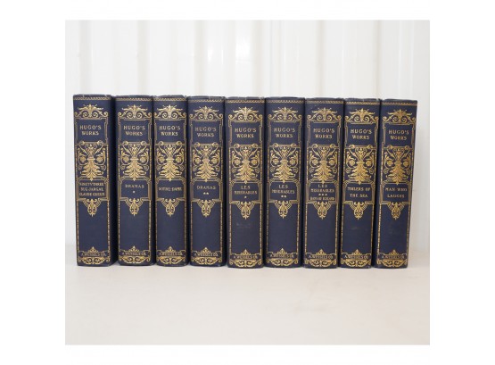 RARE: Set Of 9 Books Of Hugo's Works Including Les Miserables