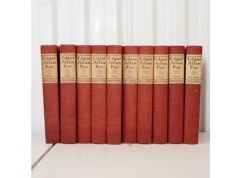 Set Of 10 Books By Edgar Allan Poe Raven Edition Copyright 1902