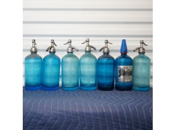 Blue Vintage Soda Glass Bottle