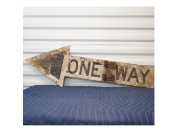 Double Sided One Way Metal Sign