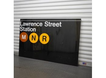 NYC Lawrence Street Station Subway Sign Metal Large