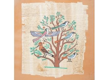 Painting Of Birds In A Tree On Parchment Rice Paper