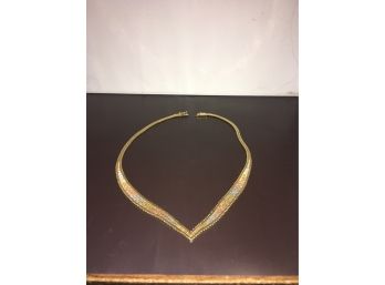 Beautiful Two Tone Gold Necklace 19.00 Grams 14k