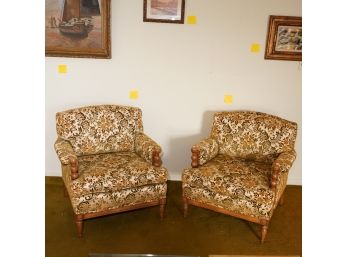Two Cushioned Velvet Deep Chairs