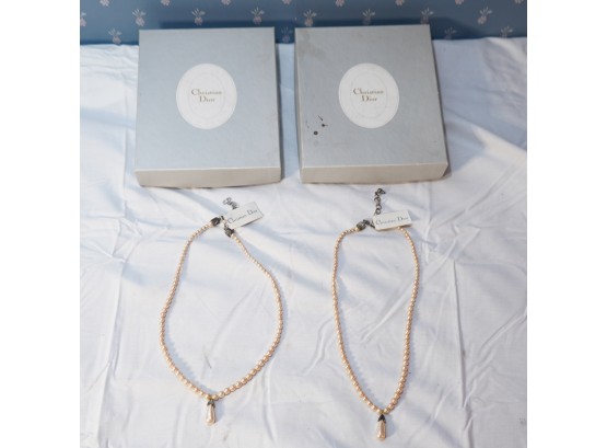 Christian Dior Pearls With Boxes