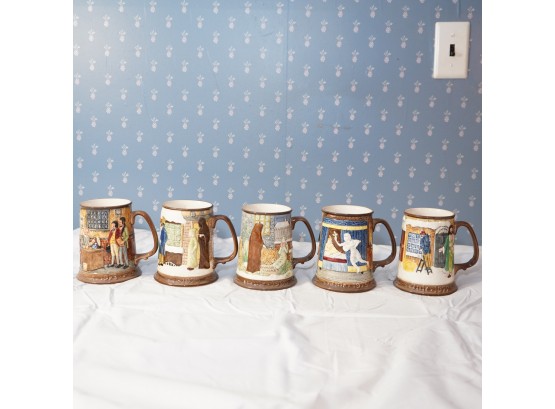 Lot Of Five Beswick Collectors International Royal Doulton Group Mugs