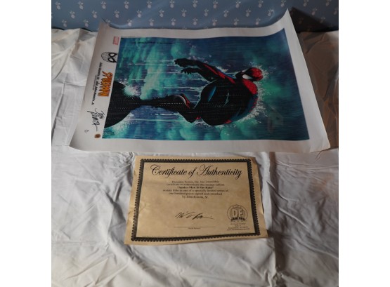 Signed Spider  Man Poster With Coa