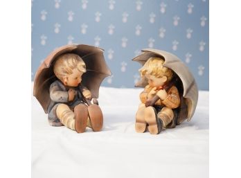 Ceramic Kids With Umbrella Goebel
