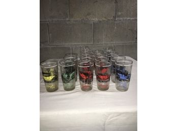 Lot Of 20 Mid Century Automobile Drinking Glasses