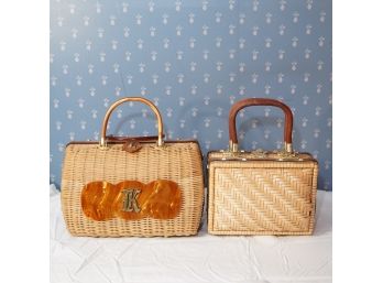 Two Basket Weaved Handbags