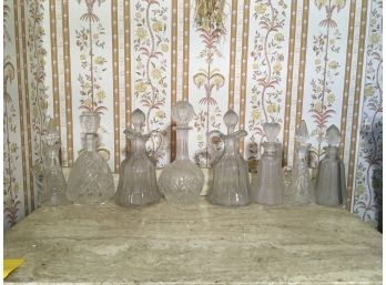 Lot Of Crystal/glass Decanters