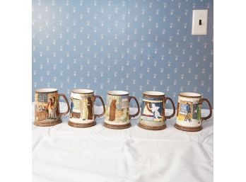 Lot Of Five Beswick Collectors International Royal Doulton Group Mugs