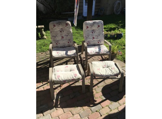 Aluminum Chairs With Ottomans And Pads