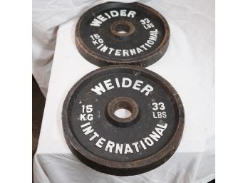 Two Weider 33lbs Weights