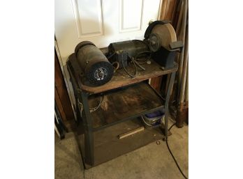 Grinder On Table With Wheels