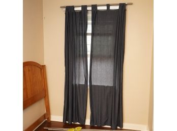 Set Of Two Navy/black Blinds With Hardware