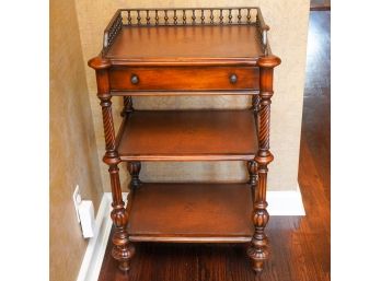 Small Wooden Three Tier Table With Draw