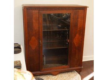 Antique Mahogany Wooden Glass Door Storage/china Cabinet