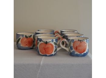 Bella Ceramica Set Of Plates And Cups With Apple Design