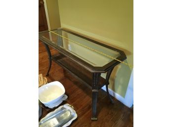 Glass Top Console Table With Metal Frame