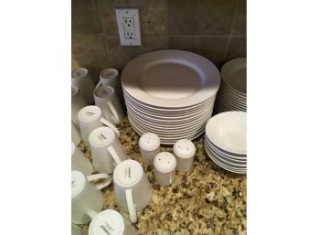 Large Lot Of White Thomason Plates, Bowls And Cups