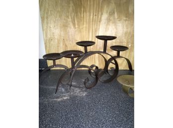 Lot Of 2 Metal Candle Stands