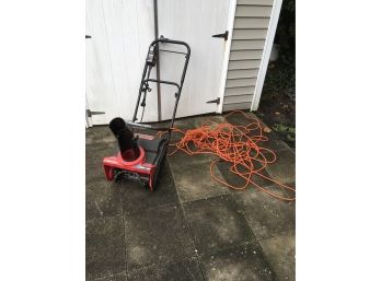 Electric Snowblower With Orange Extension Cord