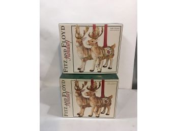 Lot Of 2 Fitz And Floyd Reindeer