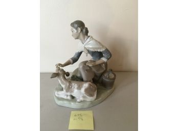 Women And Dog Large Lladro Made In Spain