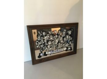 Vintage Yankee Mirror With Players