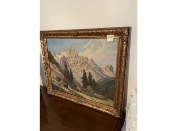 Oil On Canvas Signed With Gold Frame