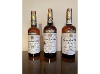 Lot Of 3 Sealed Bottles Of Canadian Club
