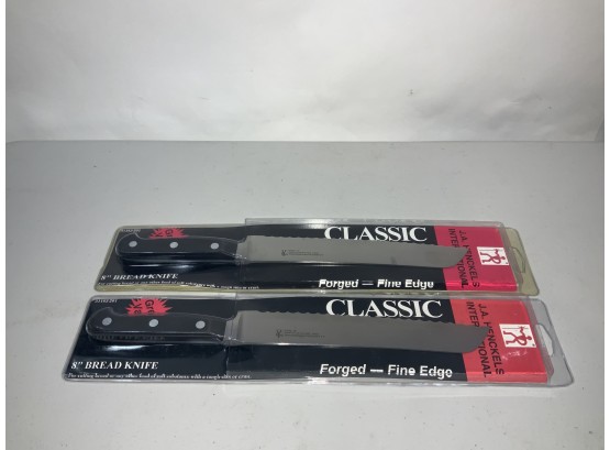 NEW IN BOX LOF OF 2 BREAD KNIFE 8 INCHES